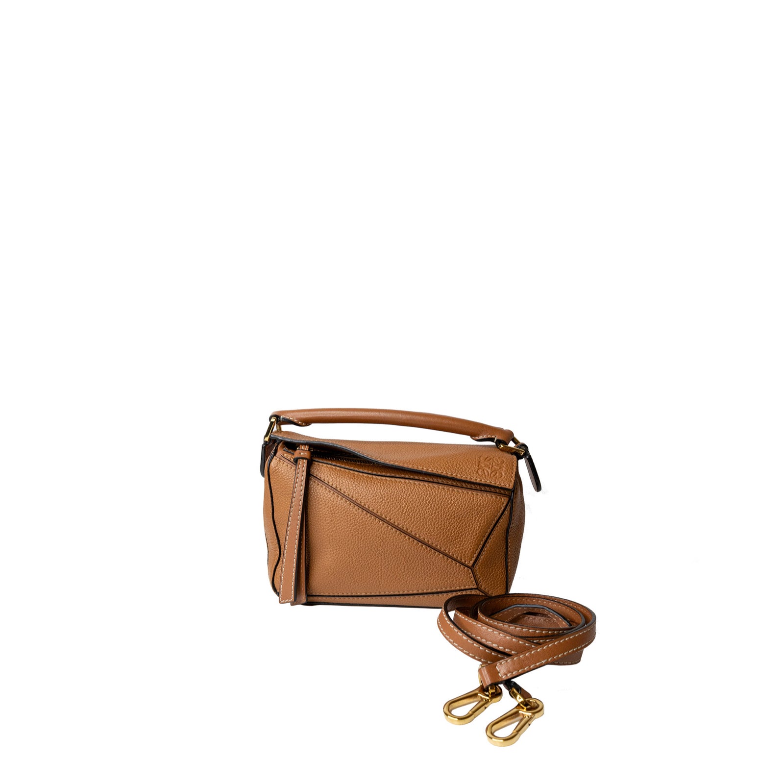 LOEWE MINI PUZZLE BAG CALFSKIN TAN