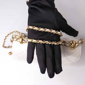 CHANEL 24C GOLD CRUSH MINI FLAP BAG WHITE CALFSKIN GHW