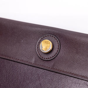 CELINE FRAME BAG CALFSKIN BROWN / WHITE GHW