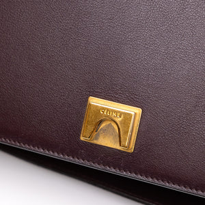 CELINE FRAME BAG CALFSKIN BROWN / WHITE GHW