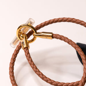 HERMES GLENAN DOUBLE TOUR BRACELACE BROWN RGHW