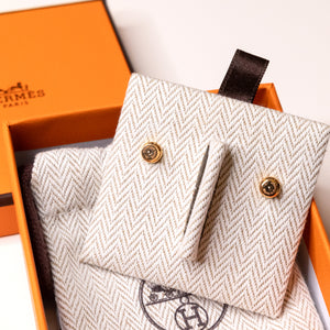 HERMES MINI POP H EARRINGS WHITE RGHW
