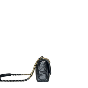 CHANEL SMALL 19 BAG LAMBSKIN BLACK GHW