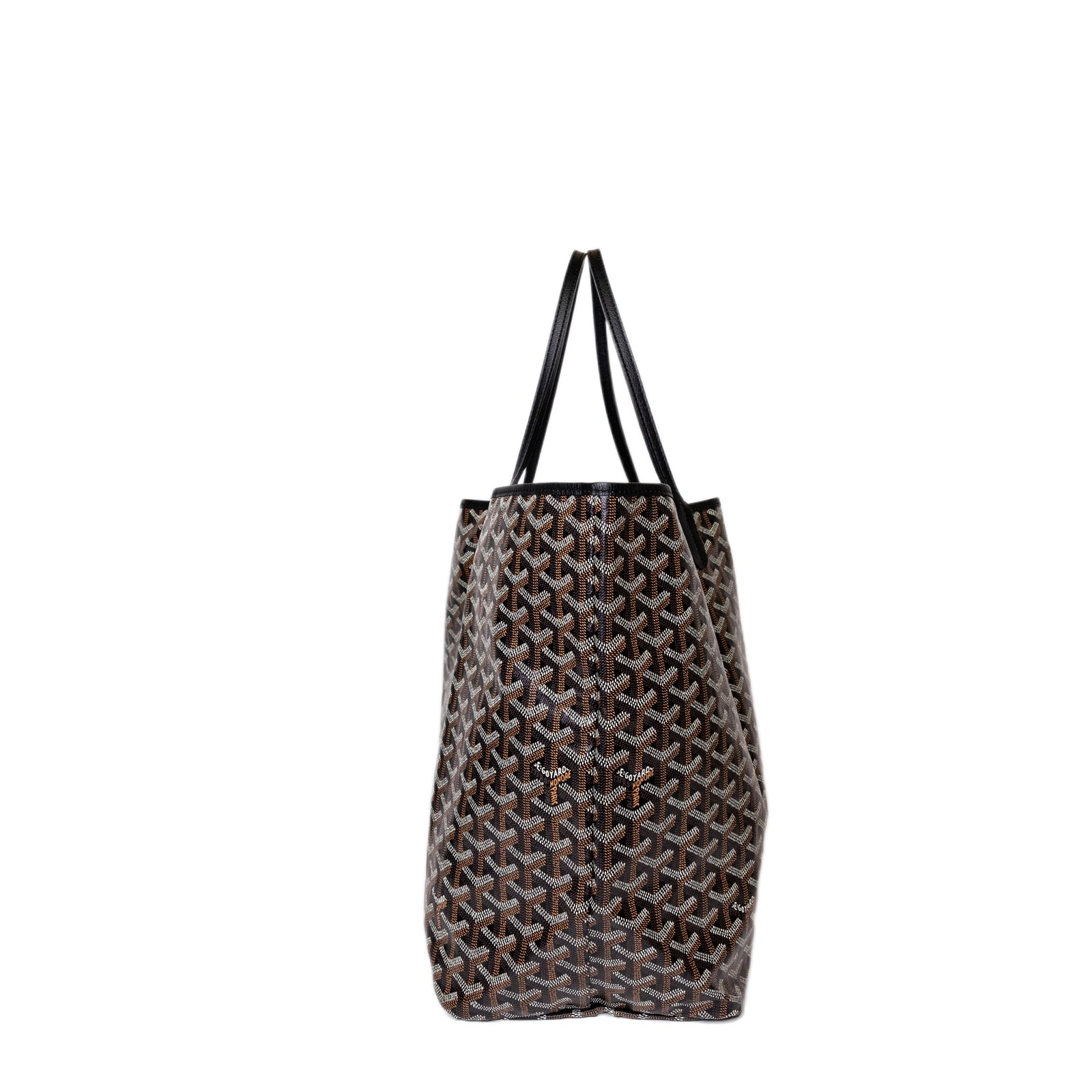 GOYARD SAINT LOUIS GM TOTE BAG GOYARDINE CANVAS/LEATHER  BLACK SHW