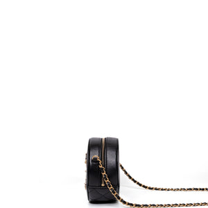 CHANEL CC ROUND CLUTCH LAMBSKIN LEATHER GHW