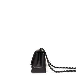 CHANEL MINI SQUARE FLAP BAG LAMBSKIN SO BLACK