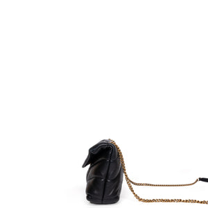 SAINT LAURENT PUFFER BAG TOY BLACK NAPPA LEATHER GHW