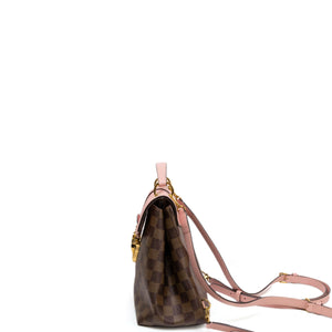 LOUIS VUITTON CLAPTON DAMIER EBENE PINK LEATHER BACKPACK
