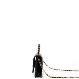 CHANEL 25K HANDLE WALLET ON CHAIN CAVIAR LEATHER BLACK GHW (MICROCHIP)