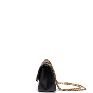 CHANEL 2.55 REISSUE CHEVRON CALFSKIN LEATHER BLACK GHW (MICROCHIP)