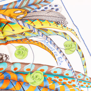 HERMES PLUMES EN FETE SILK SCARF 90CM