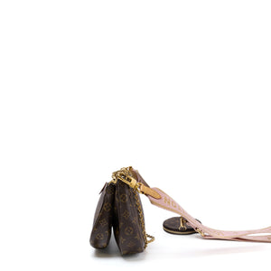 LOUIS VUITTON MULTI POCHETTE ACCESSORIES ROSE MONOGRAM CANVAS GHW