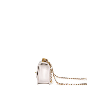 CHANEL 24C GOLD CRUSH MINI FLAP BAG WHITE CALFSKIN GHW