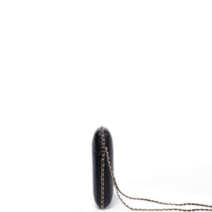 CHANEL VERTICAL PHONE CASE BLACK LAMBSKIN GHW