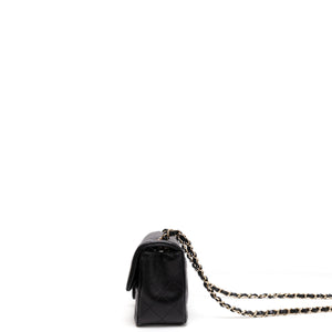 CHANEL MINI RECTANGULAR FLAP BAG LAMBSKIN BLACK LGHW (MICROCHIP)