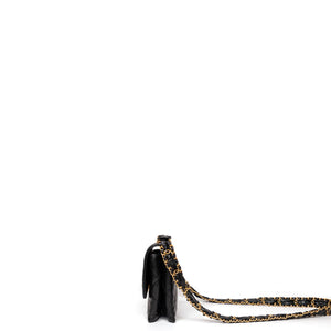 CHANEL 23K SLING SMALL FLAP BAG BLACK CALFSKIN LEATHER GHW