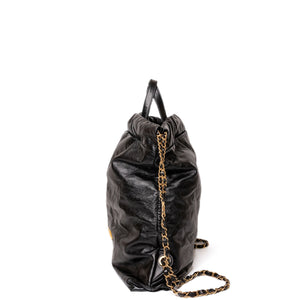 CHANEL 22 BACKPACK CALFSKIN BLACK GHW