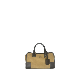 LOEWE SUEDE AMAZONA 28 HANDBAG CAMEL