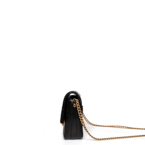 CHANEL GIANT CC LOGO FLAP BAG LAMBSKIN BLACK GHW