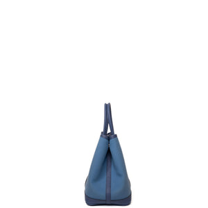HERMES GARDEN PARTY 30 CANVAS / NEGONDA LEATHER BLUE AGATE SHW STAMP Z