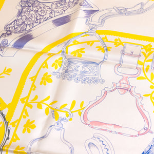 HERMES CLIQUETIS SILK SCARF 90CM