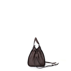 LOEWE MINI HAMMOCK DRAWSTRING BAG GRAINED CALF SKIN DARK TAUPE SHW