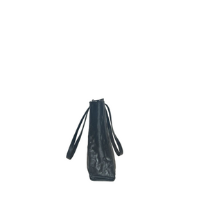 PRADA BLACK ANTIQUE NAPPA-LEATHER SMALL TOTE BAG