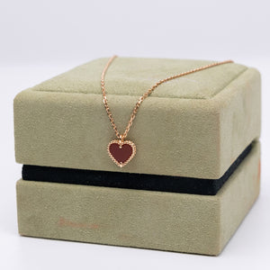 VAN CLEEF & ARPLELS SWEET ALHAMBRA HEART PENDANT ROSE GOLD