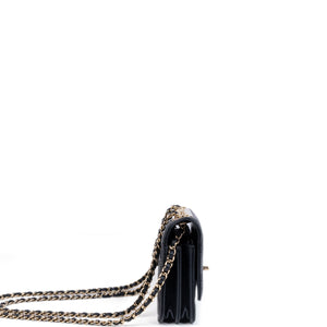 CHANEL MINI TRENDY CC WALLET ON CHAIN LAMBSKIN LEATHER BLACK LGHW