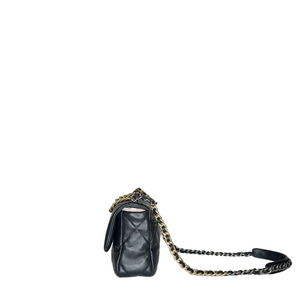 CHANEL SMALL 19 BAG LAMBSKIN BLACK GHW