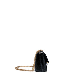 CHANEL MINI 2.55 REISSUE AGED CALFSKIN BLACK GHW
