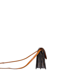 CELINE DOUBLE FLAP TRIOMPHE CANVAS WALLET ON STRAP