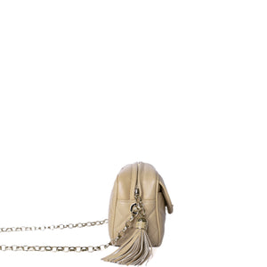 CHANEL CAMERA BAG WITH TASSEL BEIGE SHW