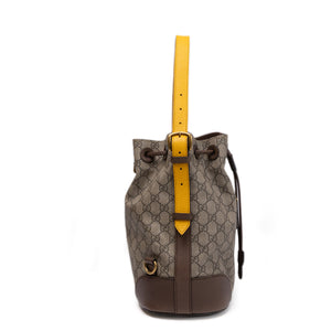 GUCCI GG SUPREME DRAWSTRING BUCKET BACKPACK CANVAS MULTICOLOR GHW