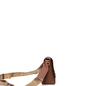 BURBERRY NOTE CROSS-BODY BAG CALFSKIN / CANVAS GHW