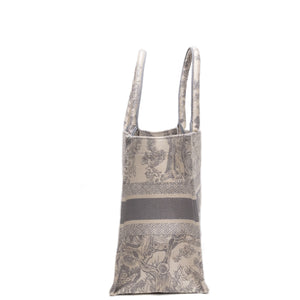 CHRISTIAN DIOR MEDIUM DIOR BOOK TOTE GREY TOILE DE JOUY EMBROIDERY