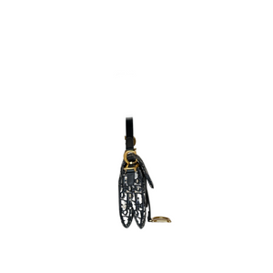 CHRISTIAN DIOR MINI SADDLE BLUE OBLIQUE GHW