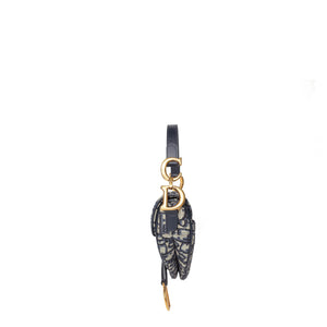 CHRISTIAN DIOR MINI SADDLE BLUE OBLIQUE GHW WITH STRAP