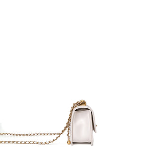 CHANEL 24C GOLD CRUSH MINI FLAP BAG WHITE CALFSKIN GHW