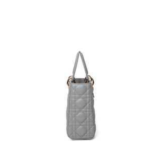 CHRISTIAN DIOR MY ABC DIOR SMALL LADY DIOR LAMBSKIN GRAY STONE GHW