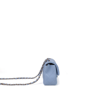 CHANEL MINI RECTANGULAR FLAP BAG LAMBSKIN BABY BLUE LGHW