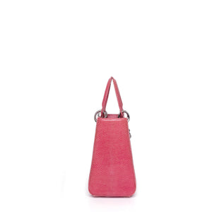 CHRISTIAN DIOR MEDIUM LADY DIOR LIZARD PINK CRYSTAL SHW