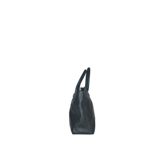 BURBERRY BLACK EMBOSSED LEATHER TOTE