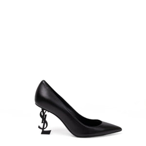 SAINT LAURENT BLACK LEATHER OPYUM PUMPS SIZE 36