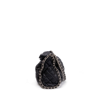 CHANEL CHAIN AROUND HOBO BAG BLACK LAMBSKIN SHW