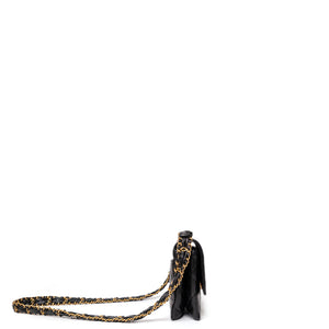 CHANEL 23K SLING SMALL FLAP BAG BLACK CALFSKIN LEATHER GHW