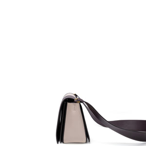 CELINE FRAME BAG CALFSKIN BROWN / WHITE GHW