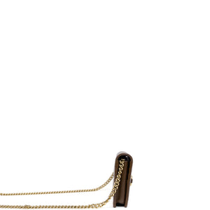 GUCCI HORSEBIT 1955 WALLET ON CHAIN GG SUPREME CANVAS BEIGE/DARK BROWN GHW