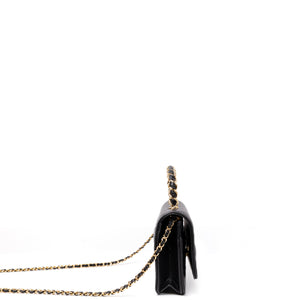 CHANEL 25K HANDLE WALLET ON CHAIN CAVIAR LEATHER BLACK GHW (MICROCHIP)