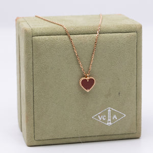 VAN CLEEF & ARPLELS SWEET ALHAMBRA HEART PENDANT ROSE GOLD